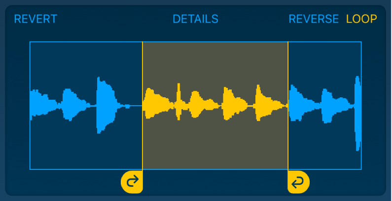 The audio between the left and right loop handles is looped.