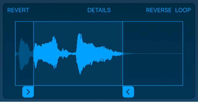 Faites glisser les poignées bleues afin d’élaguer le début ou la fin du sample.