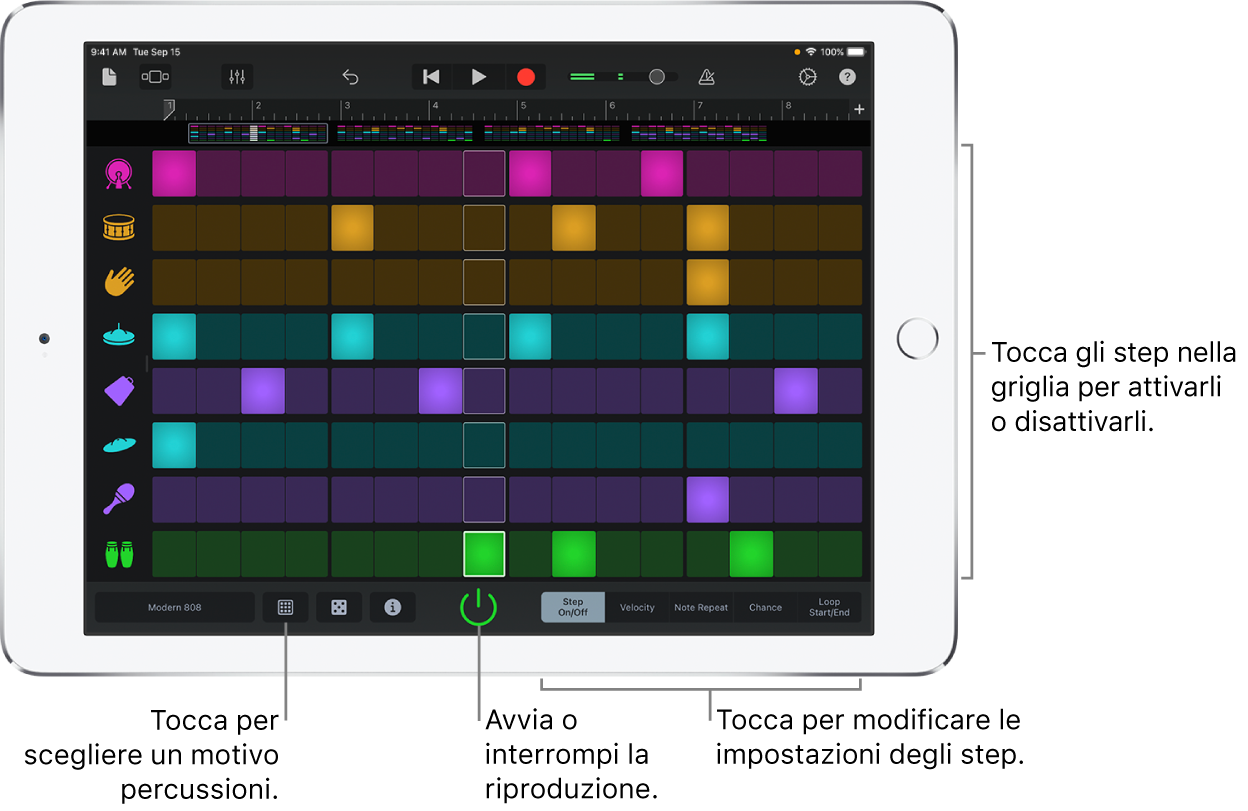 Strumento Touch “Sequencer tempo”