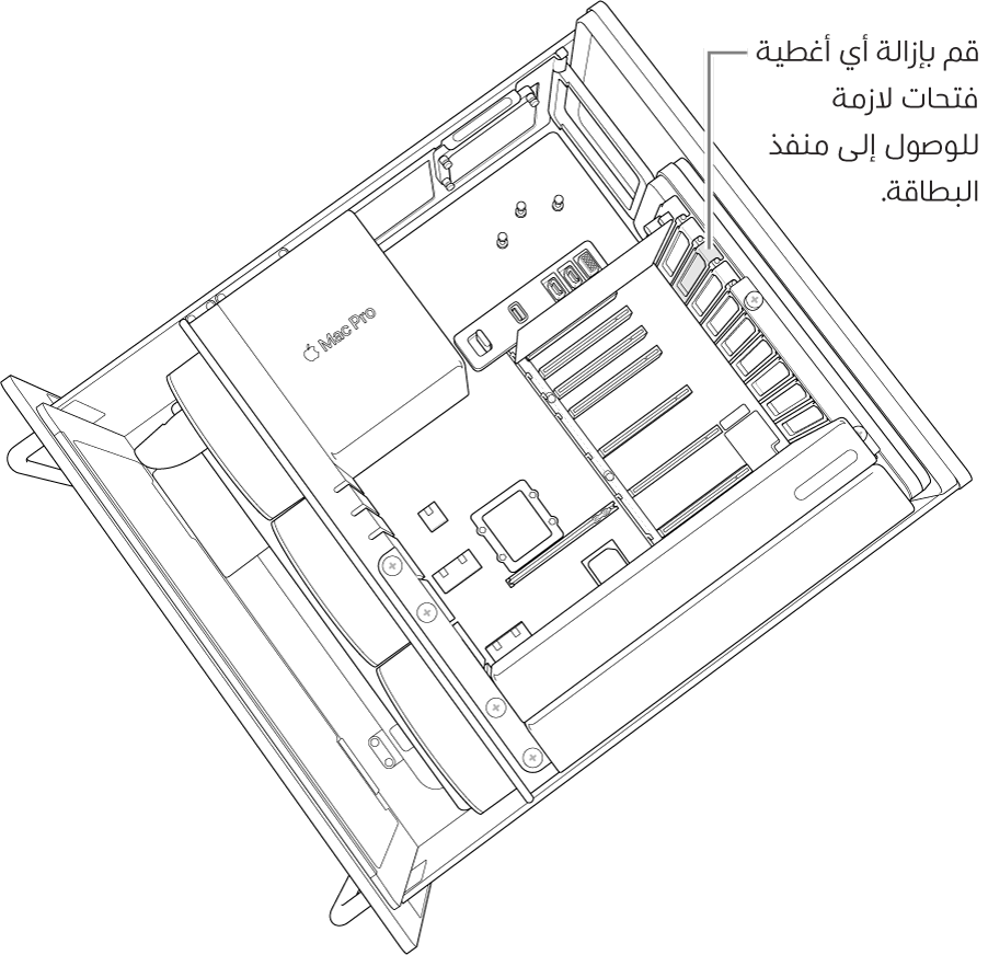 إزالة غطاء فتحة.