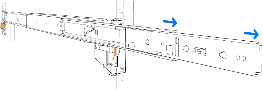 An extended rail assembly.