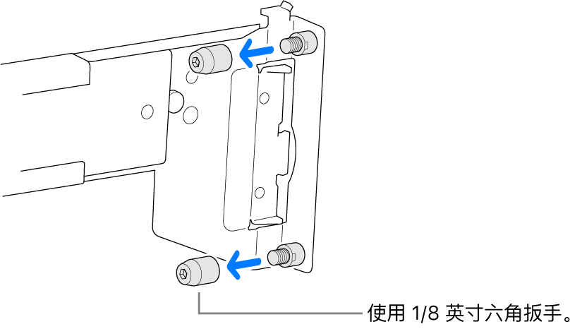 安装在圆孔机架中的导轨套件。