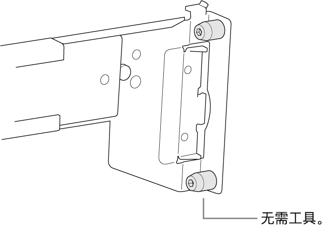 安装在方孔机架中的导轨套件。