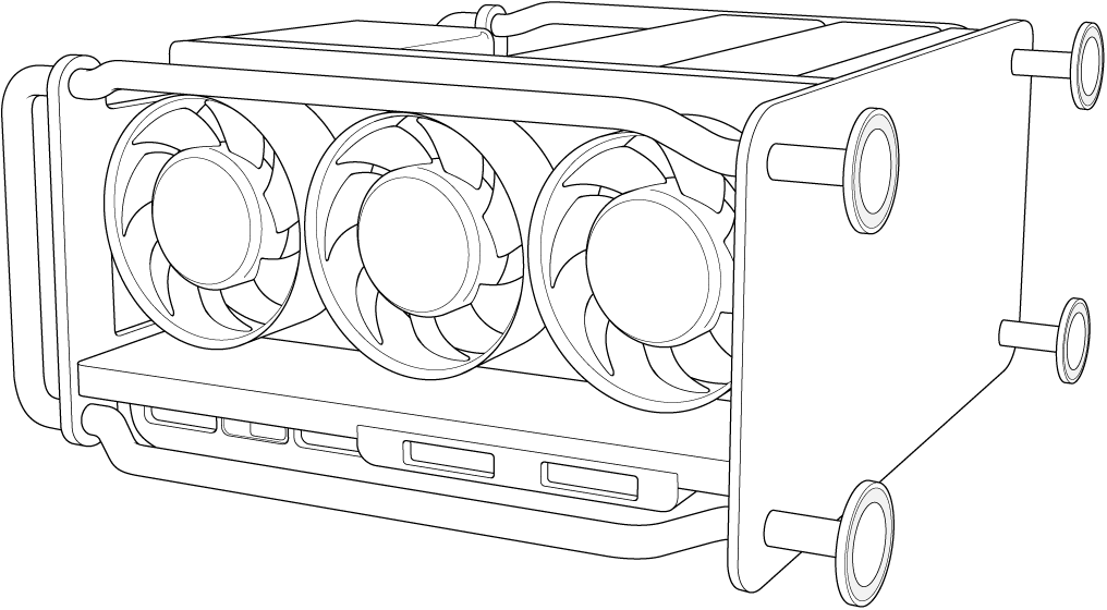 垂直放置的 Mac Pro。