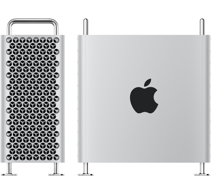 Mac Pro 的兩個影像，一個是末端圖，一個是側面圖。