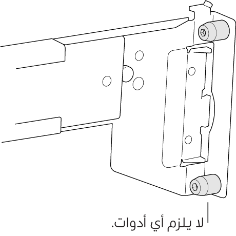 تجميعة قضبان تتلاءم في وحدة الرفوف ذات الثقوب المربعة.