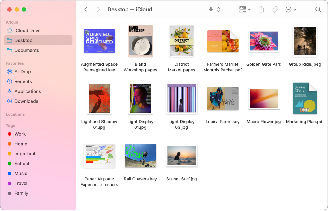 An open Finder window, displaying files and folders as icons.