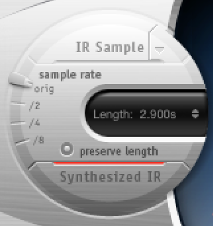 The Space Designer impulse response controls.