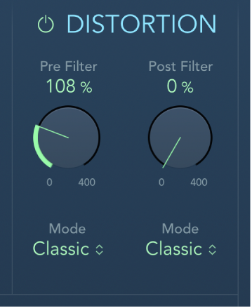 Commandes Distortion d’AutoFilter.