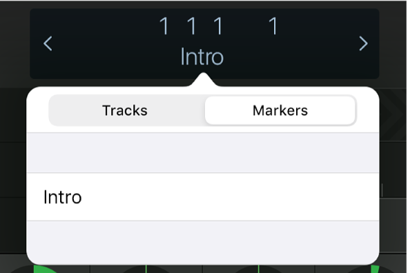 Figure. Figure. List of markers underneath the control bar display.