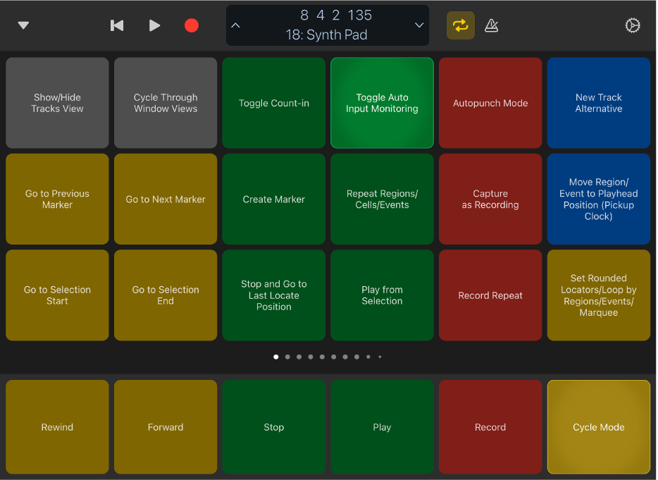 Figure. Key Commands view.