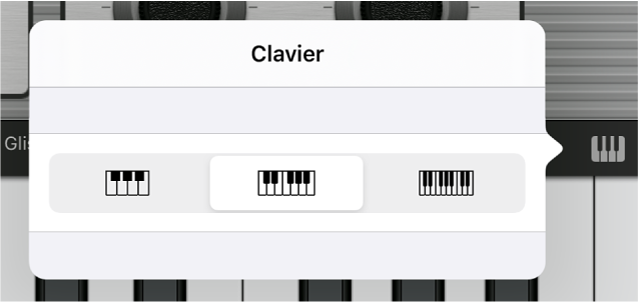 Figure. Menu local de taille du clavier.