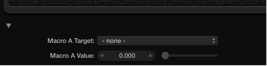 Abbildung. Macro-Target- und Werteparameter des Pedalboard-Bereichs „Macro Controls“