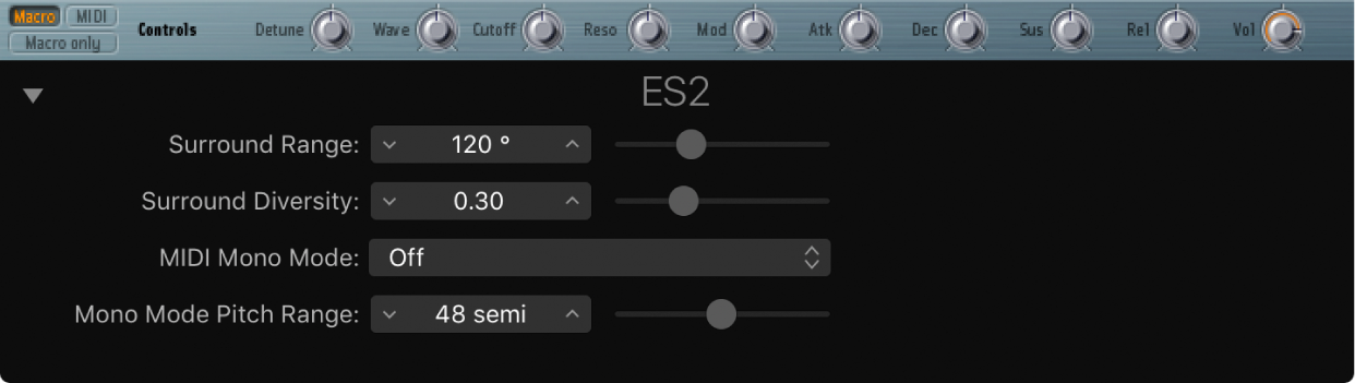 Figure. Extended parameters section.