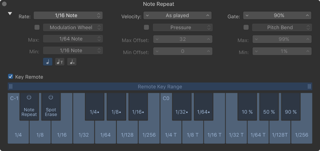 Figure. Note Repeat keyboard.