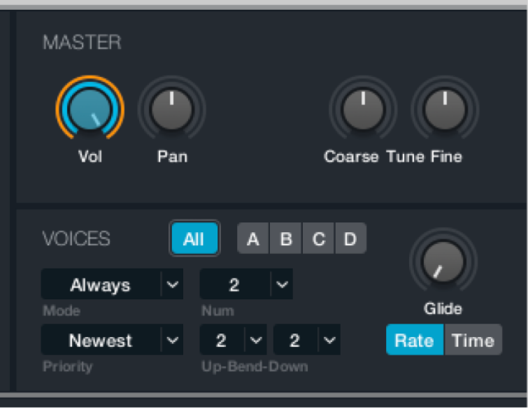 Figure. Master voice parameters.