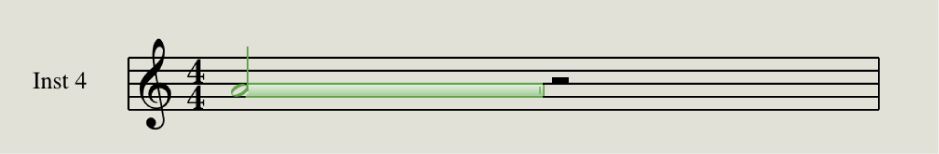 Figure. Note duration bar in the Score Editor.