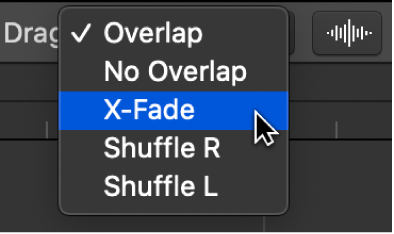 Figure. The Drag pop-up menu for the Tracks area.