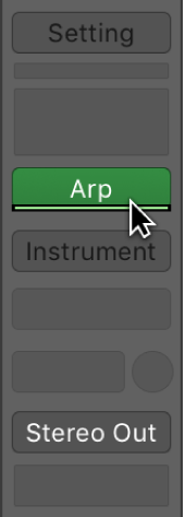 Figure. Pointing to the green line under a MIDI Effect slot.