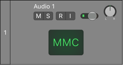 Figure. Arrange track showing instrument with tape deck icon.