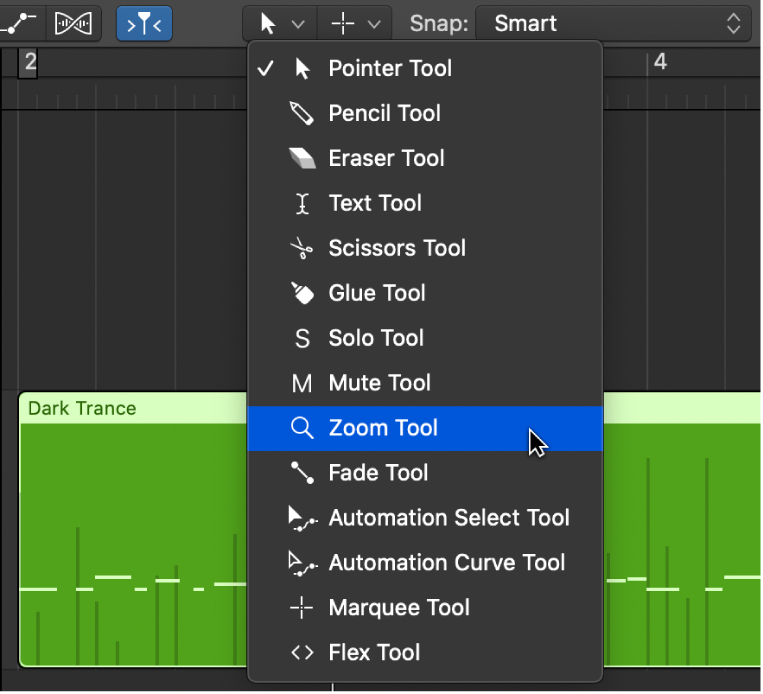 Figure. Open Tool menu.