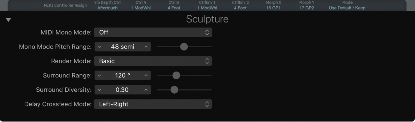 Figure. Surround Range and Surround Diversity parameters.