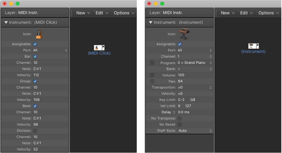 Figure. Environment window showing parameters in the Object inspector.