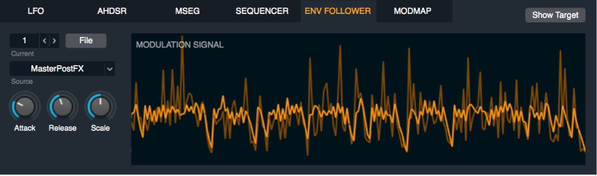 Figure. Env Follower control panel.