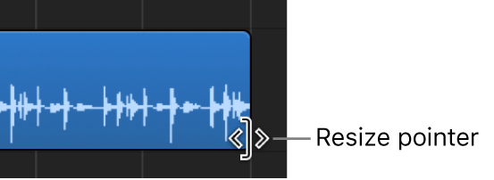 Figure. Resize pointer over the edge of a region.