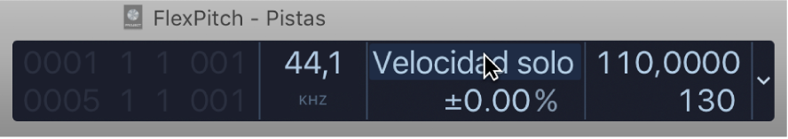 Ilustración. Se muestra el modo en la parte superior de la visualización de velocidad variable.