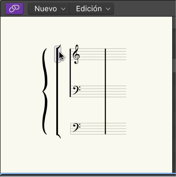 Ilustración. Conexión de corchete en la ventana “Estilos de pentagrama”.