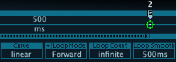 Figure. Paramètre de décompte Loop Mode de l’enveloppe Vector.