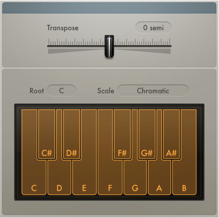 図。Transposerウインドウ。