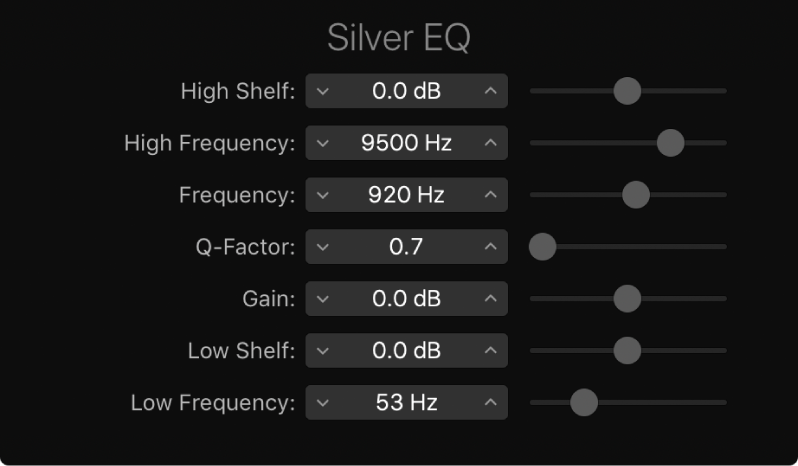 図。Silver EQウインドウ。