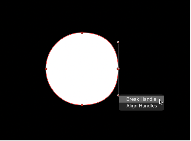 Break Handle/Align Handles shortcut menu