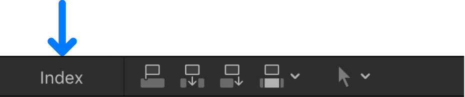 El botón Índice situado en la esquina superior izquierda de la línea de tiempo