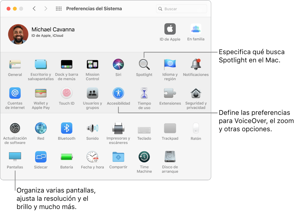 La ventana de Preferencias del Sistema.