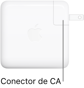 El adaptador de corriente USB-C de 61 W o 96 W.