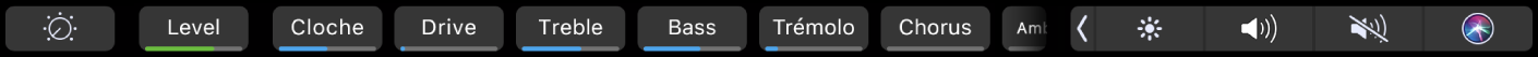 Touch Bar de GarageBand, affichant les Smart Controls et les effets de vos pistes.