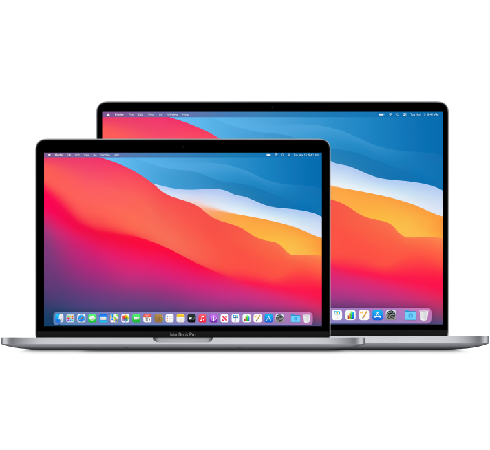 13-palčni računalnik MacBook Pro pred 16-palčnim računalnikom MacBook Pro.