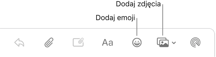 Okno redagowania wiadomości z przyciskami dodawania emoji oraz zdjęć.