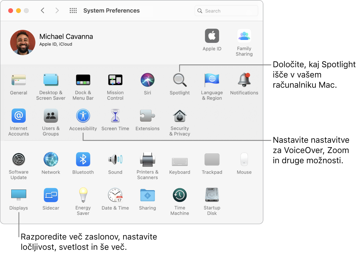 Okno System Preferences.