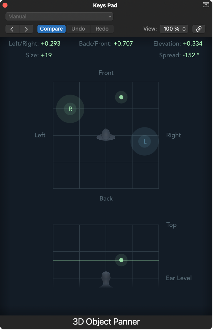 Figure. The 3D Object Panner.