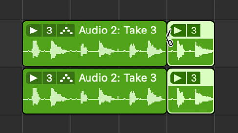 Figure. Cutting multiple take folders.