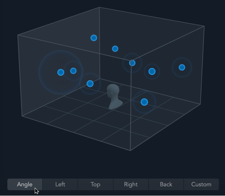 Figure. Changement de la perspective 3D dans le module Dolby Atmos.