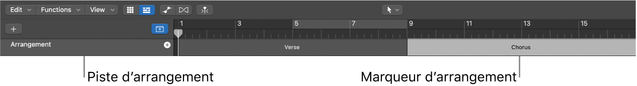 Figure. Ajout d’un marqueur d’arrangement.