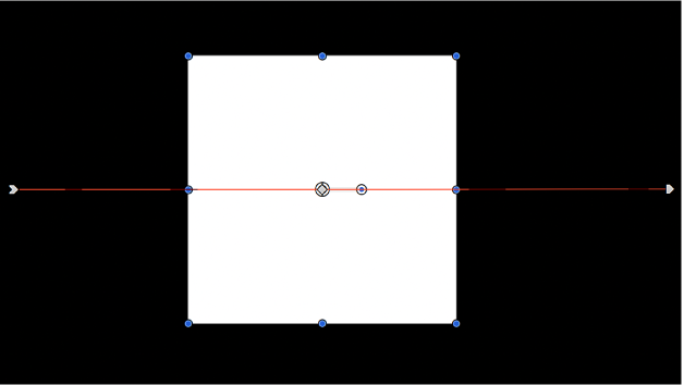 Canevas affichant un objet avec une trajectoire d’animation