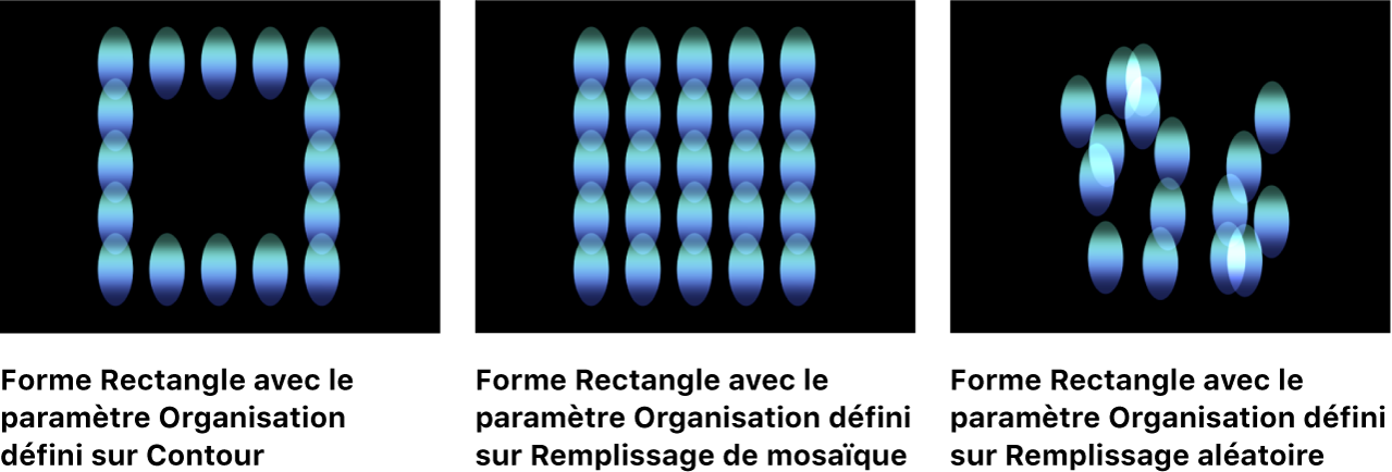 Canevas affichant différentes options de forme