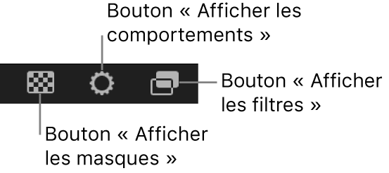 Boutons d’options d’affichage de la timeline