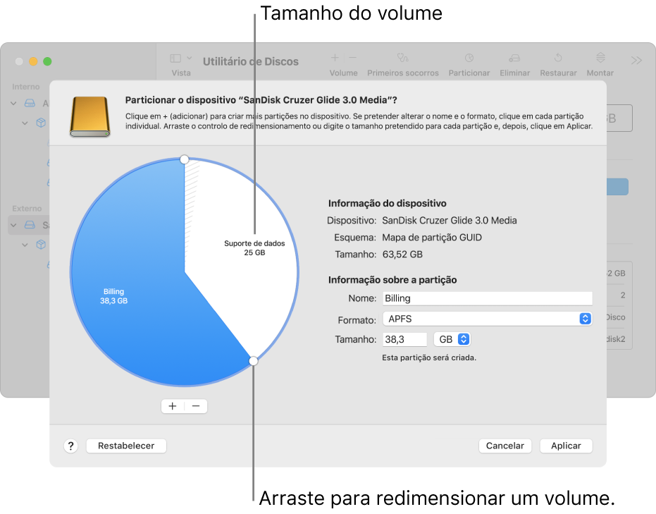 Um disco físico com duas partições.